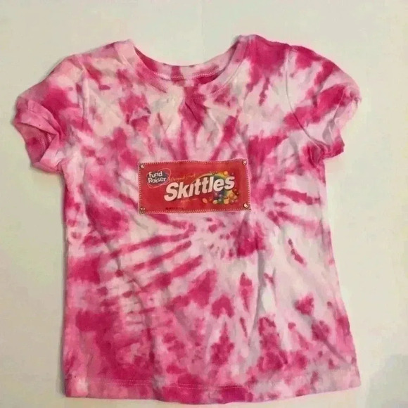 New! Skittles Candy Tie dye T-shirt Girls 5T - Picture 1 of 3